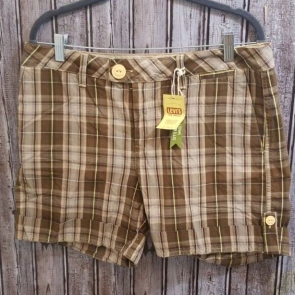 Levi's Plaid Twill Shorts Sz. 8 - Picture 1 of 5